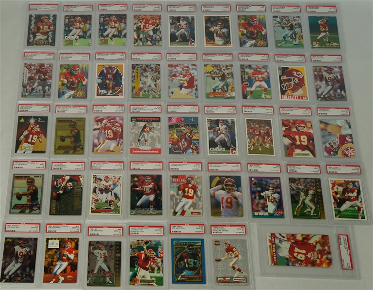 Joe Montana Collection of 43 PSA Graded 1994 Football Cards 