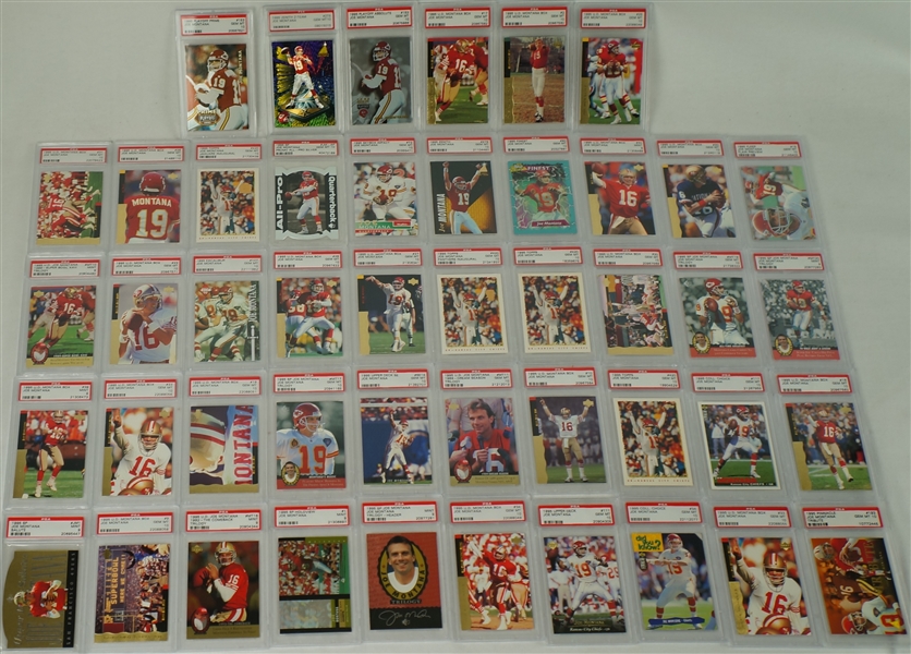 Joe Montana Collection of 45 PSA Graded 1995 Football Cards 