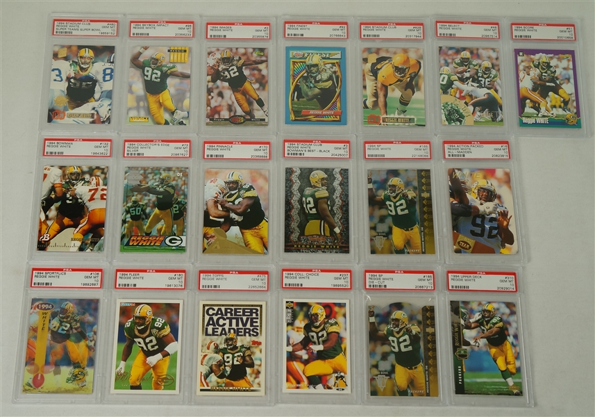 Reggie White Collection of 19 PSA Graded 1994 Football Cards 