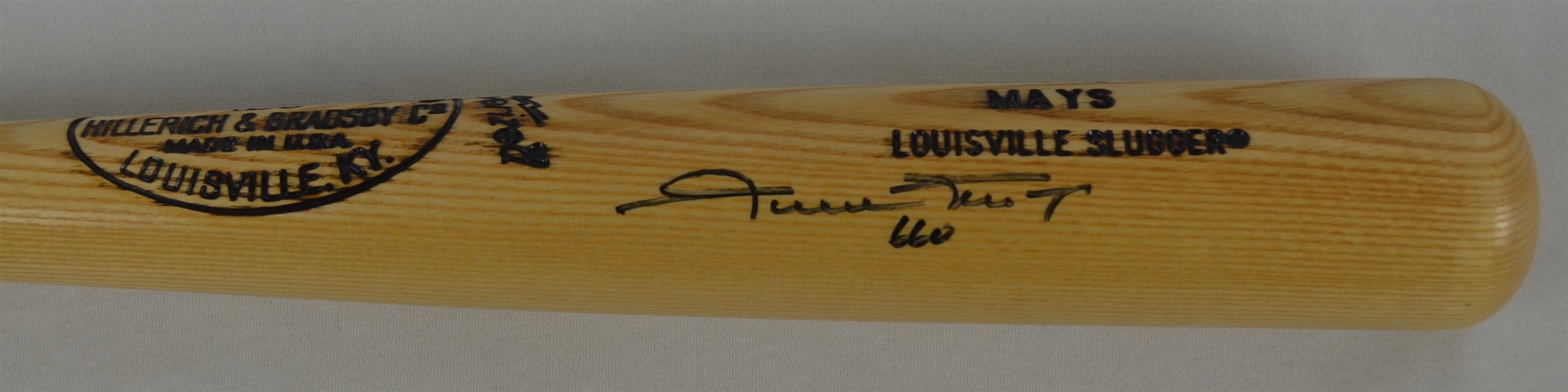 Willie Mays Autographed & Inscribed Louisville Slugger Signature Model Bat 