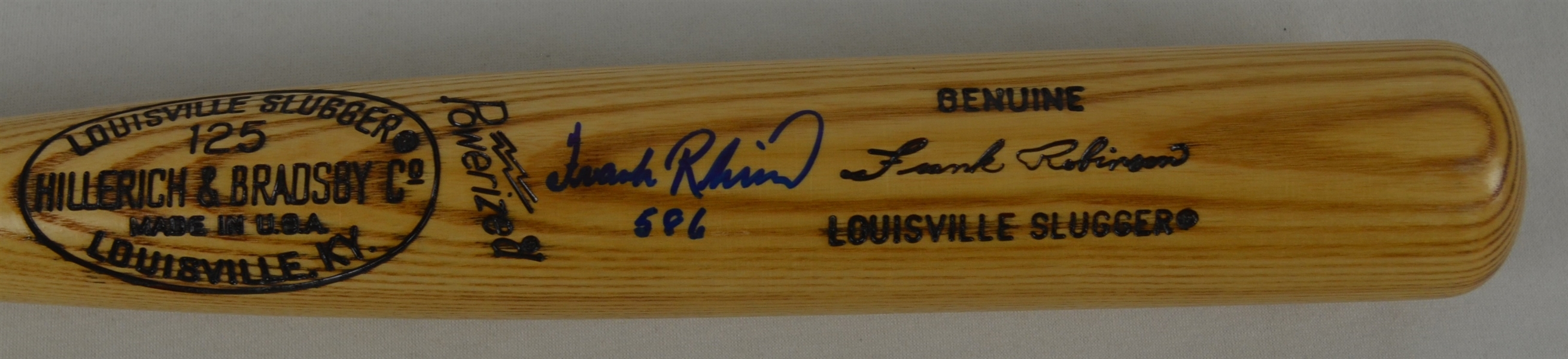 Frank Robinson Autographed & Inscribed Louisville Slugger Signature Model Bat 