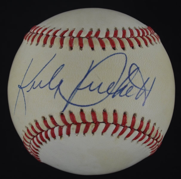 Kirby Puckett Vintage Autographed OAL Bobby Brown Baseball