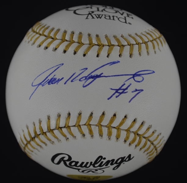Ivan Rodriguez Autographed Gold Glove Award Baseball