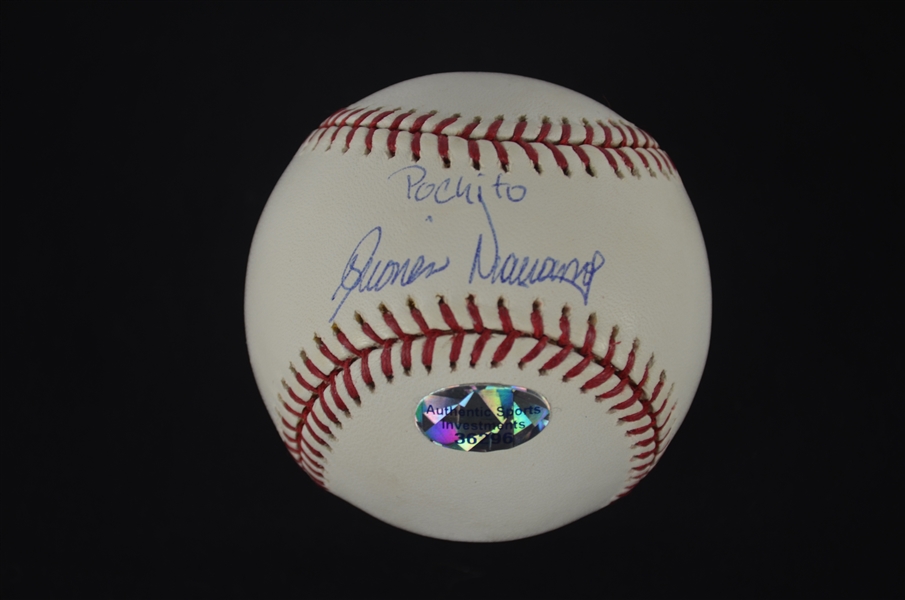 Dioner Navarro Lot of 2 Autographed OML Baseballs