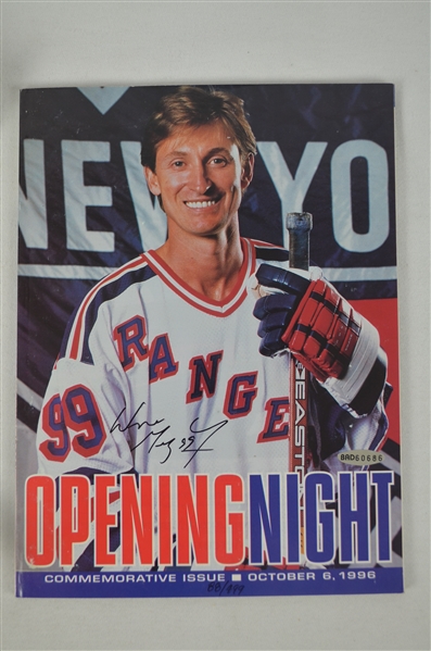 Wayne Gretzky Autographed 1996 Opening Night New York Rangers Issue UDA