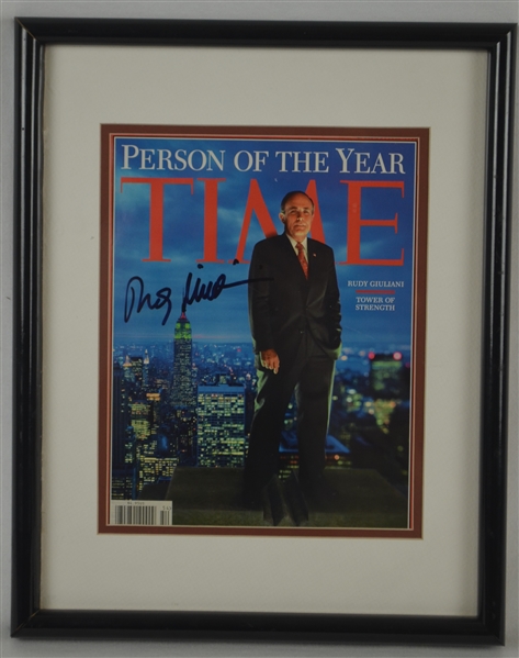 Rudy Giuliani Autographed & Framed 2001 Time Magazine