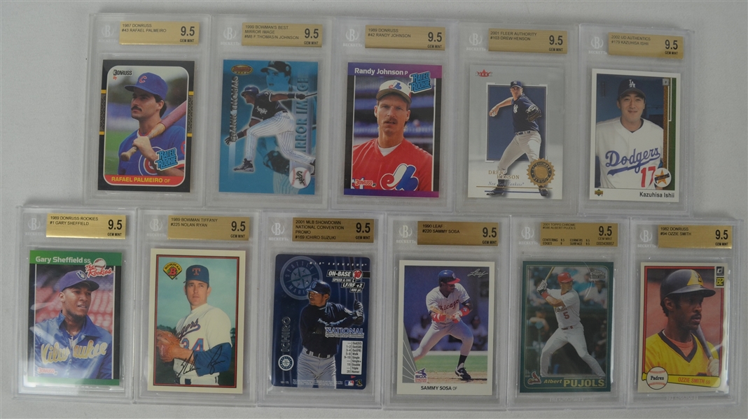 MLB Collection of 11 BGS Cards Graded 9.5 Gem Mint