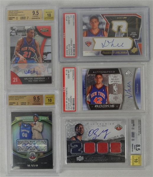 NBA Lot of 5 Autographed PSA & BGS Graded Rookie Cards 