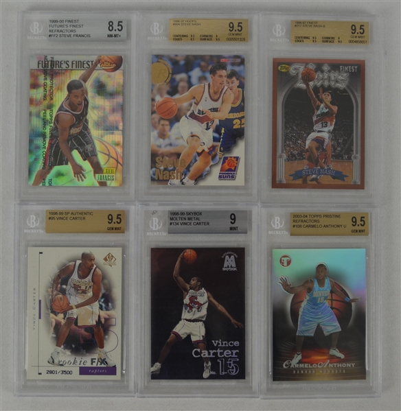 NBA Lot of 6 BGS Graded Rookie Cards w/Carmelo Anthony