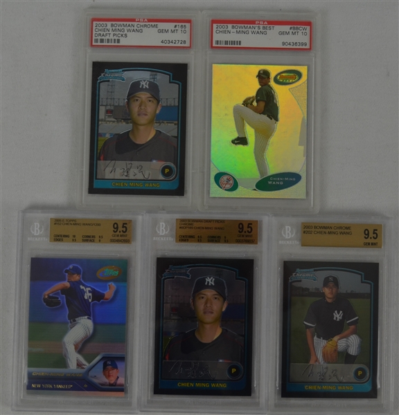Chien Ming Wang Lot of 5 PSA & BGS Rookie Cards 