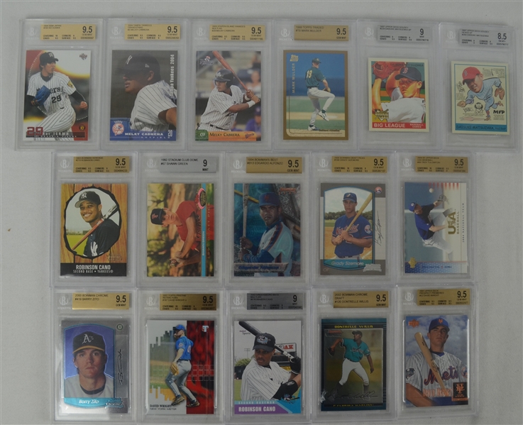 MLB Collection of 16 BGS Graded Rookie Cards 