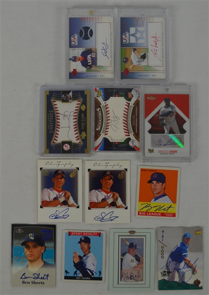 MLB Collection of 12 Autographed Insert Cards 
