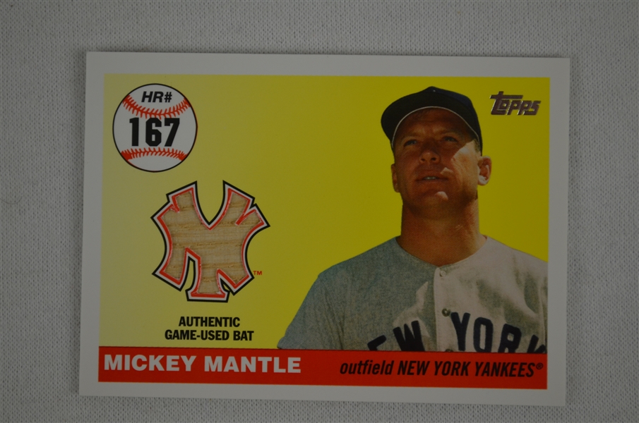 Mickey Mantle Topps Game Used Bat Card #3/7 