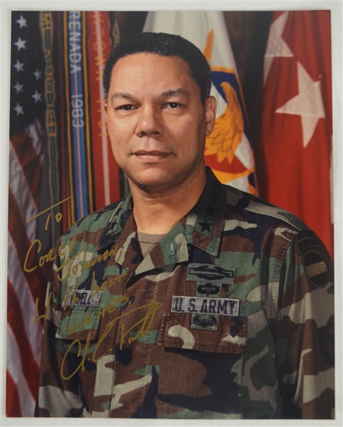 Colin Powell Lot of 2 Autographed Photos