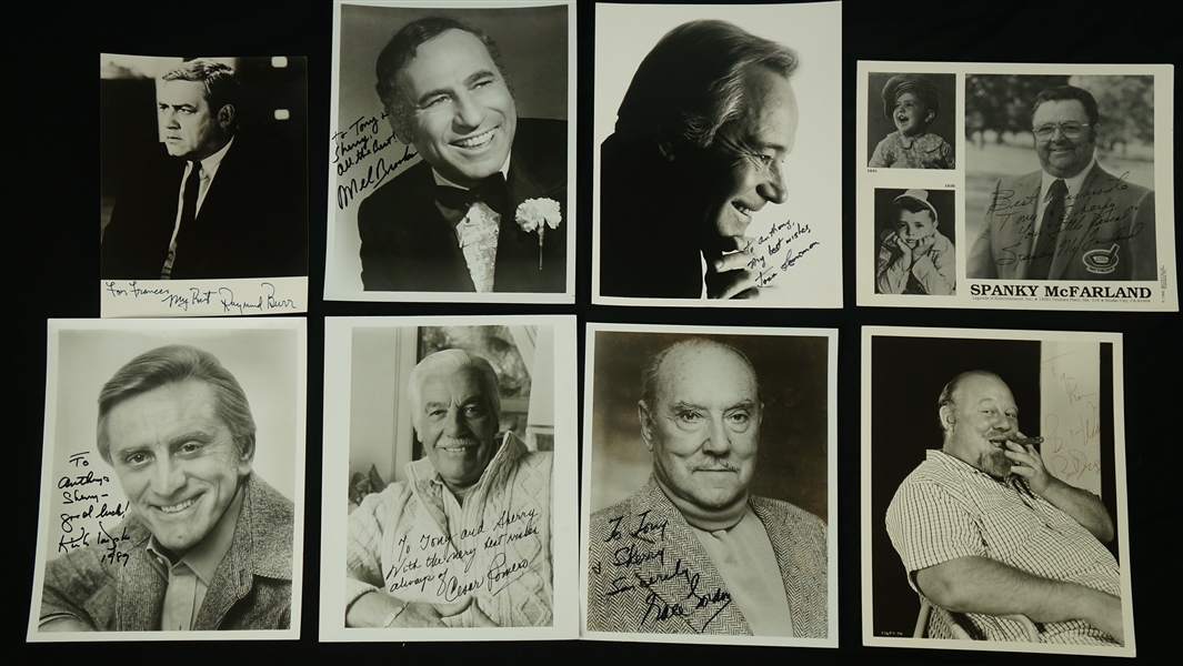 Vintage Collection of 8 Autographed Photos w/Raymond Burr