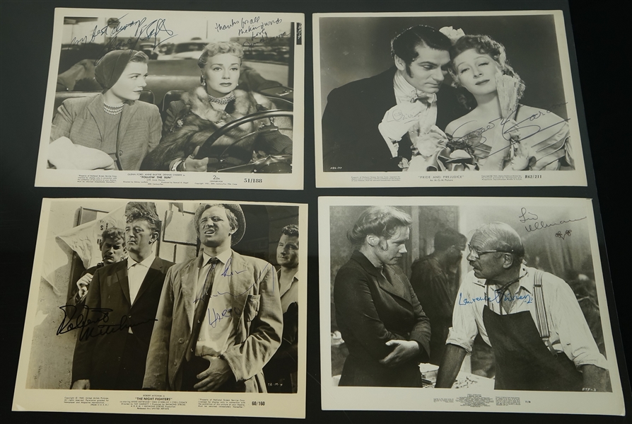 Vintage Collection of 4 Autographed Photos w/Laurence Olivier "Pride & Prejudice"