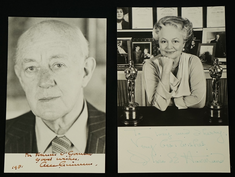 Vintage Collection of 2 Autographed Photos w/Alec Guinness & Gloria DeHaven 