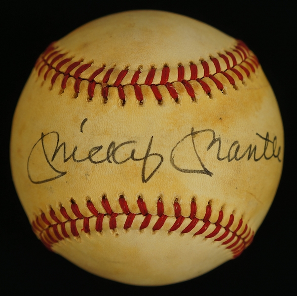 Mickey Mantle Vintage Autographed OAL Lee MacPhail Baseball