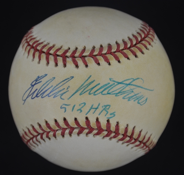 Eddie Mathews Autographed 512 HR Inscribed Baseball
