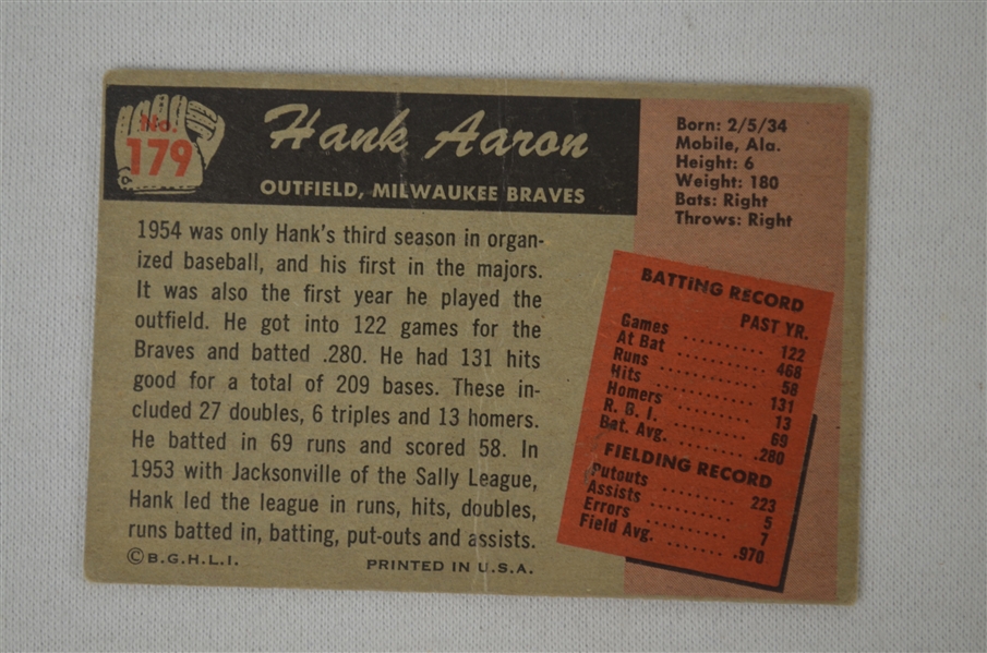 Lot Detail - Hank Aaron 1955 Bowman Baseball Card