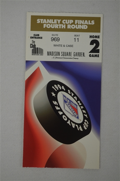 New York Rangers 1994 Stanley Cup Finals Ticket