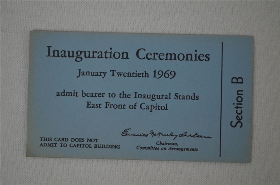 Richard Nixon Ticket to 1969 Presidential Inauguration