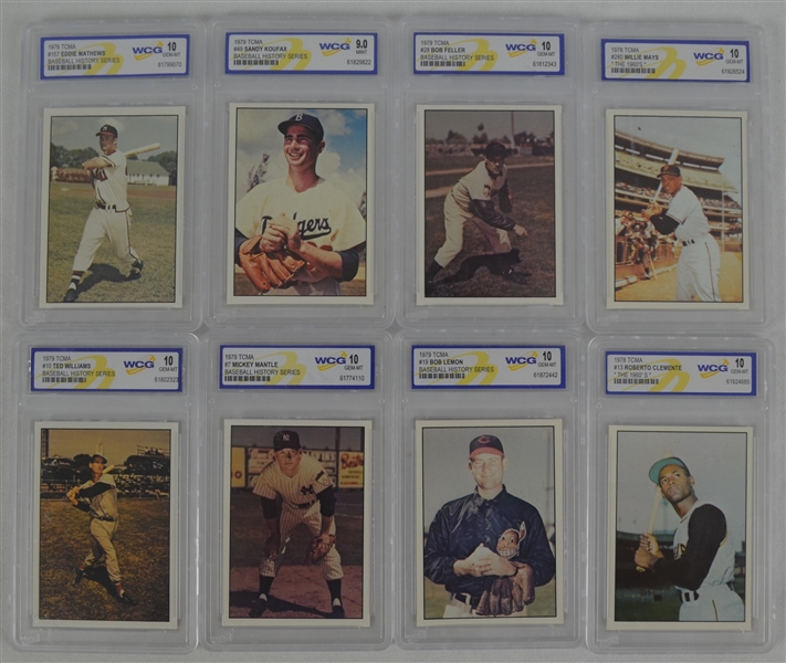 Collection of 8 TCMA 1979 Graded Baseball Cards