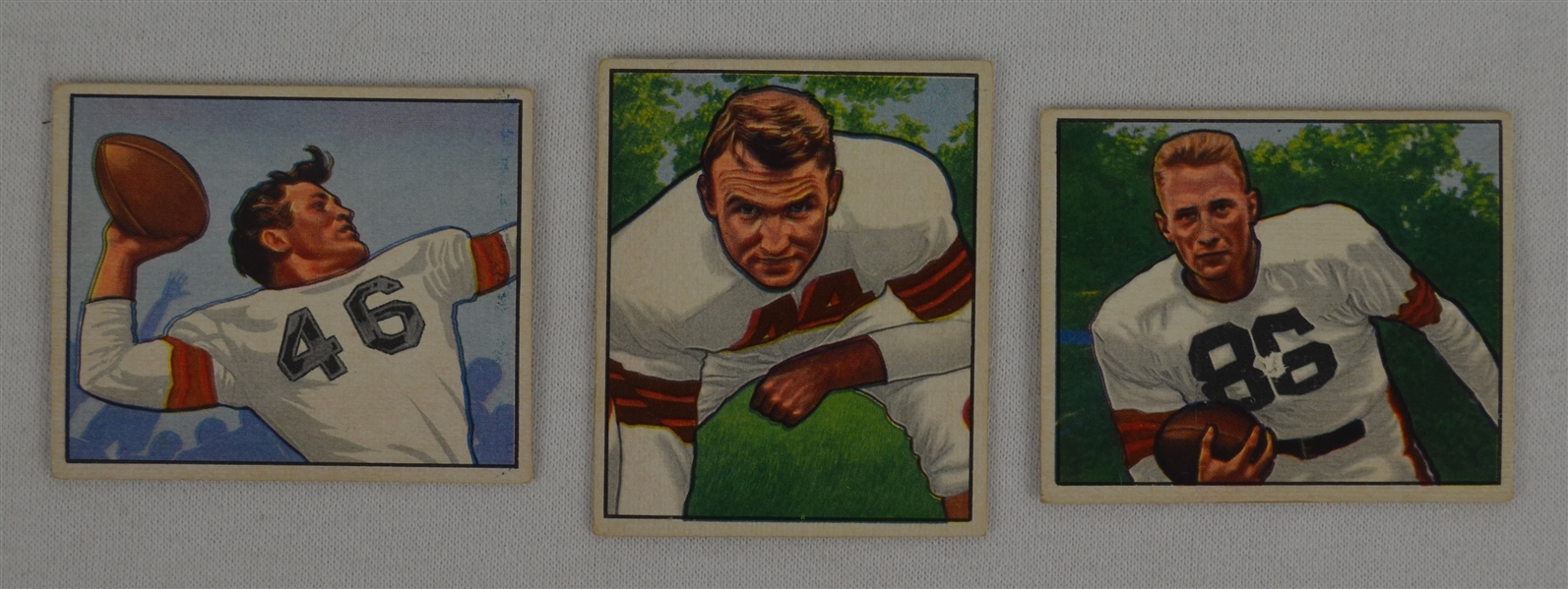 Lot of 3 NFL 1950 Bowman Cards