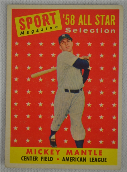 Mickey Mantle 1958 Topps Baseball Card #487
