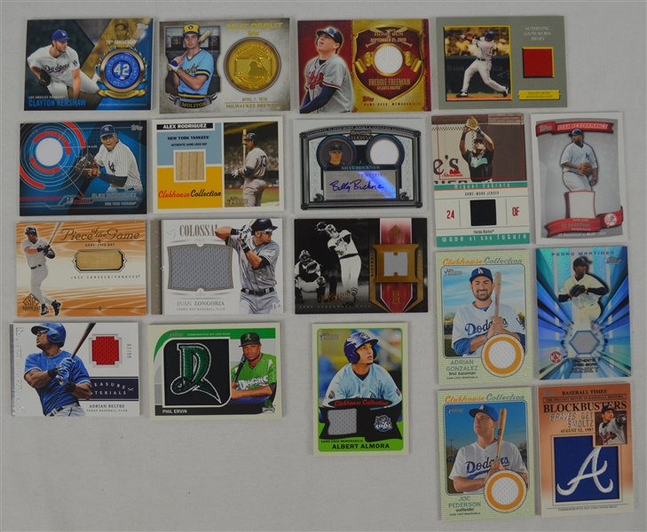 Collection of 19 Autographed Game Used Jersey & Bat Cards