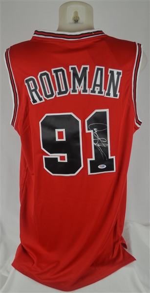 Dennis Rodman Chicago Bulls Autographed Jersey 