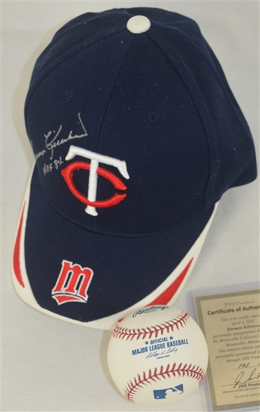 Harmon Killebrew Autographed Baseball & Hat