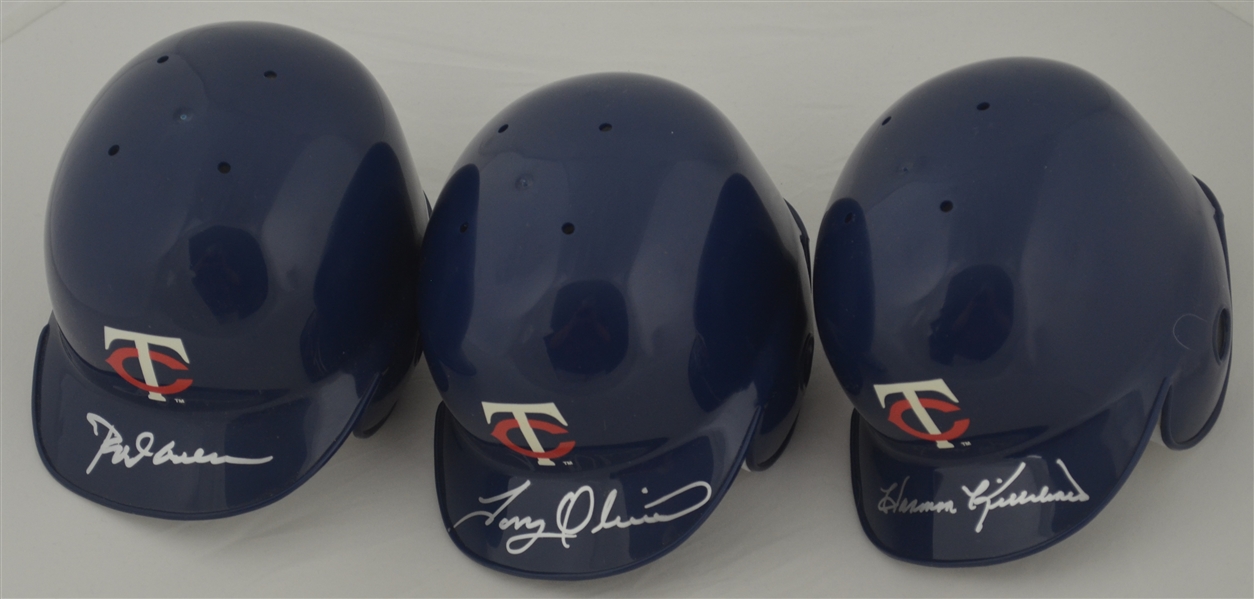 Killebebrew Carew & Oliva Autographed Minnesota Twins Mini Batting Helmets