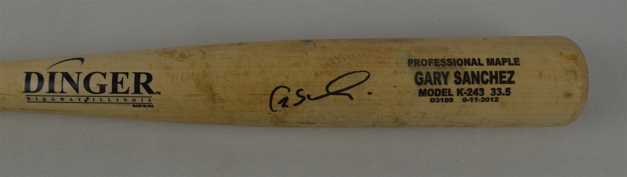 Gary Sanchez New York Yankees Professional Model Bat w/Heavy Use