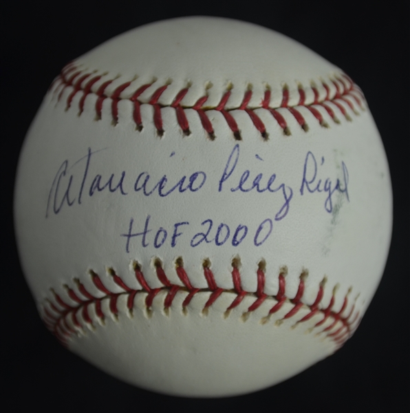 Atanasio Perez Rigal (Tony Perez Full Name) Autographed Baseball