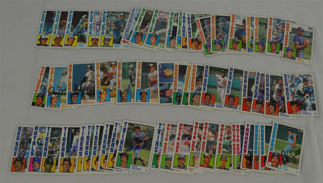 MLB Collection of 57 Autographed 1984 Topps Cards