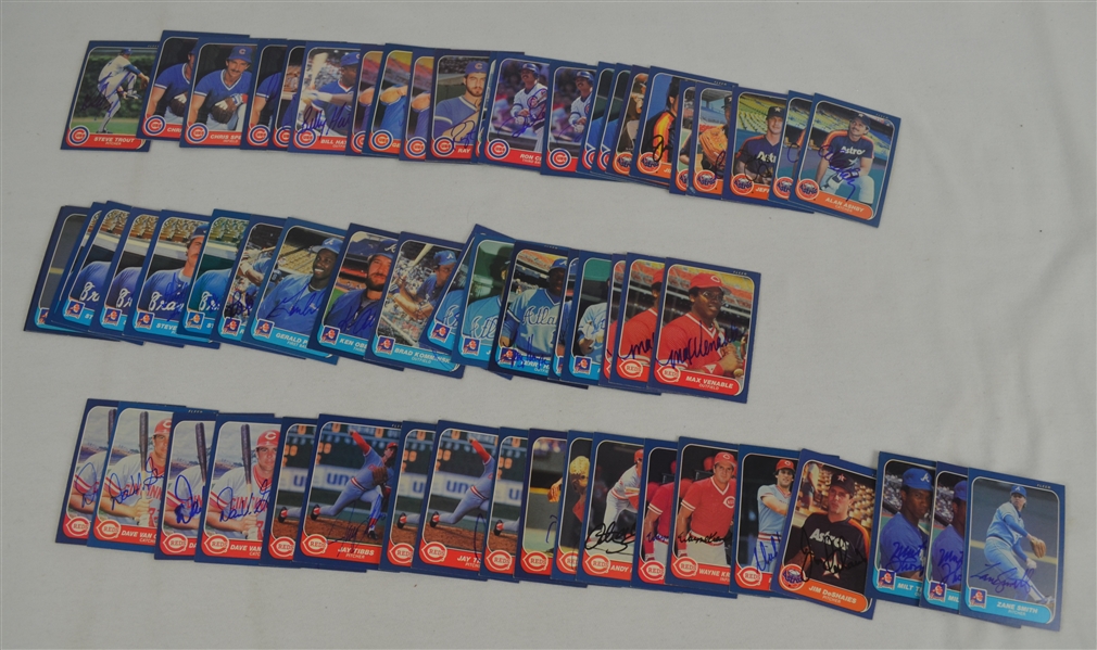 MLB Collection of 60 Autographed 1986 Fleer Cards