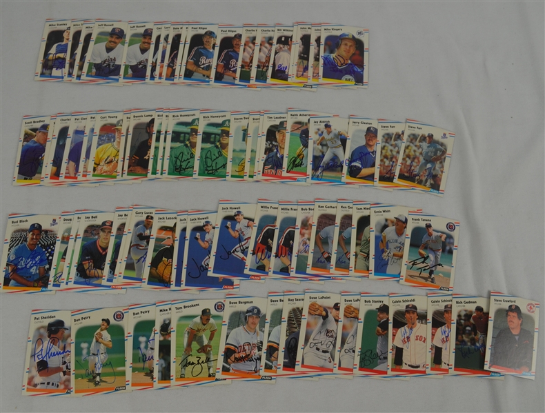 MLB Collection of 73 Autographed 1988 Fleer Baseball Cards