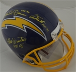 Dan Fouts Kellen Winslow & Charlie Joiner Autographed & Inscribed San Diego Chargers Helmet