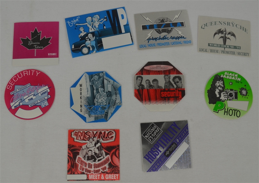 Collection of 10 Unused Backstage Passes w/Rolling Stones