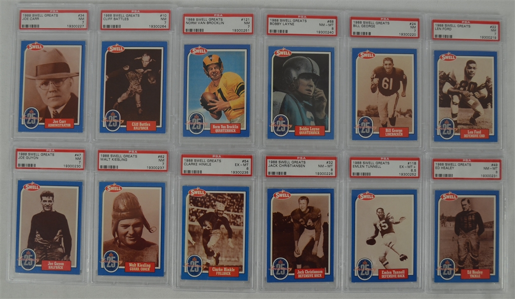 1988 Swell Football Collection of 12 PSA Graded Cards