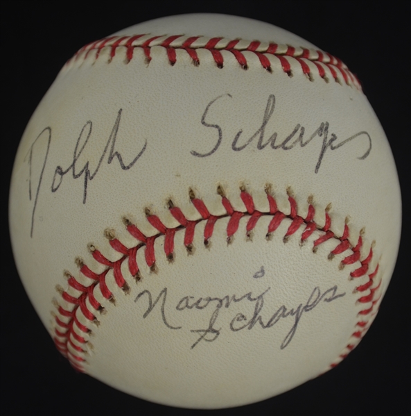 Dolph and Naomi Schayes Dual Signed Baseball