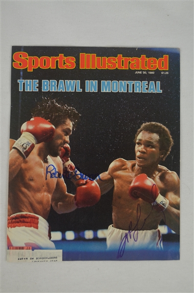 Sugar Ray Leonard & Robert Duran Autographed 1980 Sports Illustrated Cover
