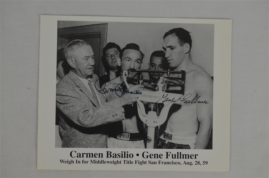 Carmen Basilio & Gene Fullmer Dual Signed 8x10 Photo