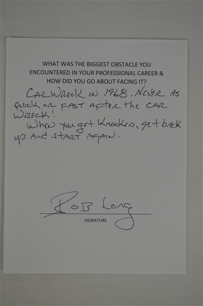 Bob Long Green Bay Packers Hand Written & Signed Letter 