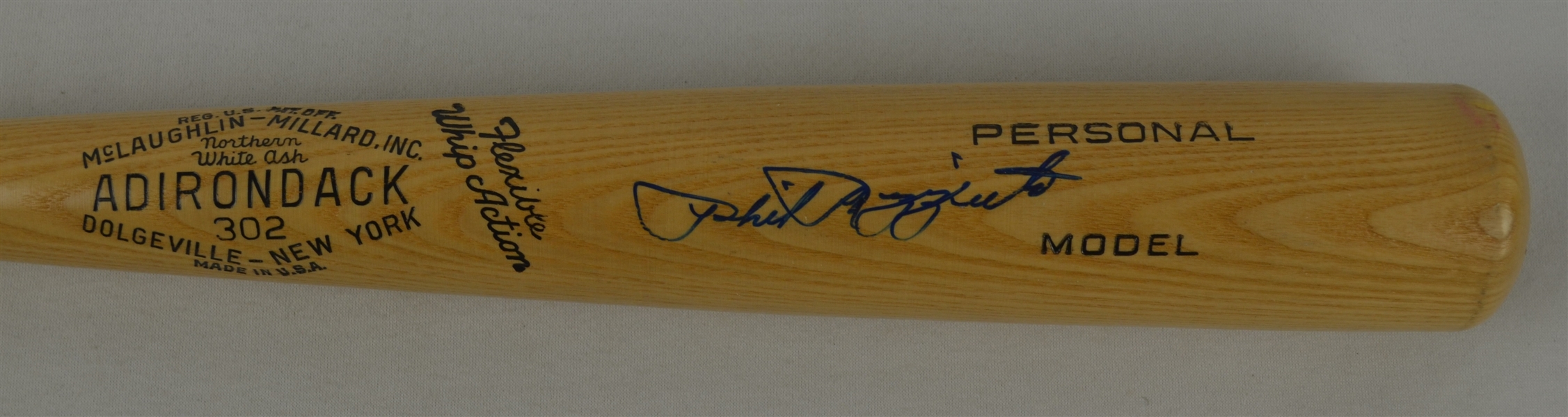 Phil Rizzuto Autographed Adirondack New York Yankees Bat