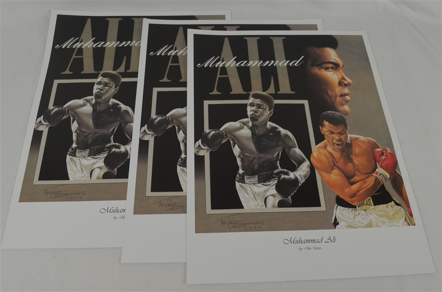Muhammad Ali Lot of 3 Tim Cortes Fine Art Lithographs