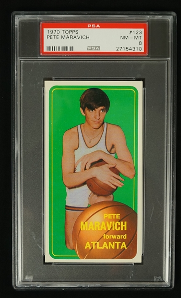 Pete Maravich 1970 Topps Rookie Card #123 PSA 8 NM-MT