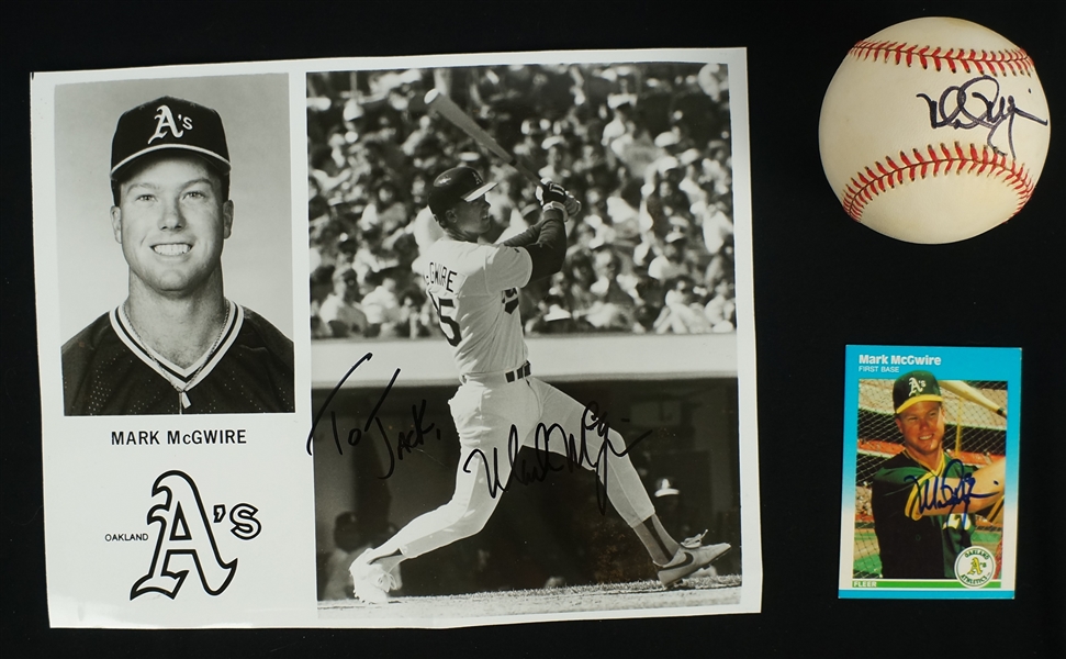 Mark McGwire Autographed Ball Card & Photo
