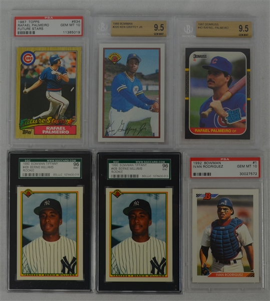 MLB Collection of 6 Rookie Cards w/Ken Griffey Jr. BGS & SGC